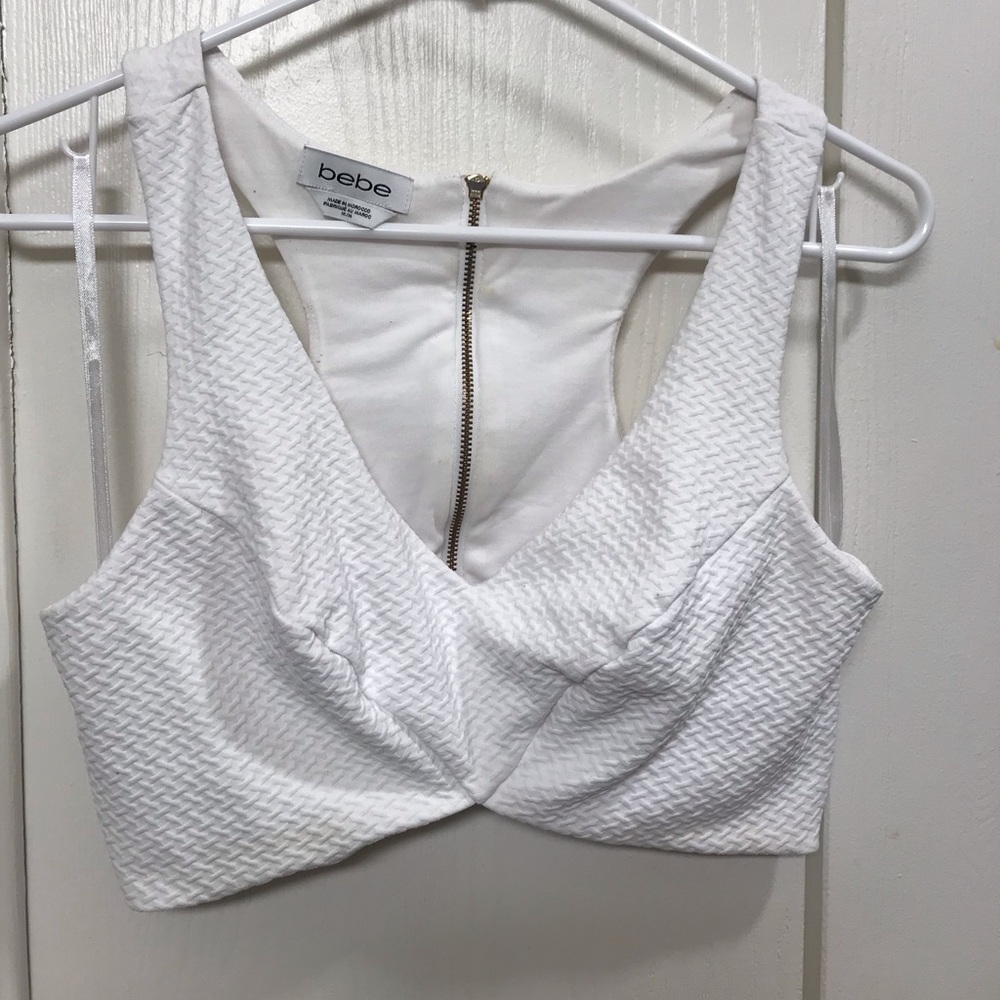 Bebe crop top in white